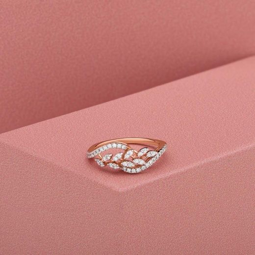 Gleaming Diamond Rose Gold Ring